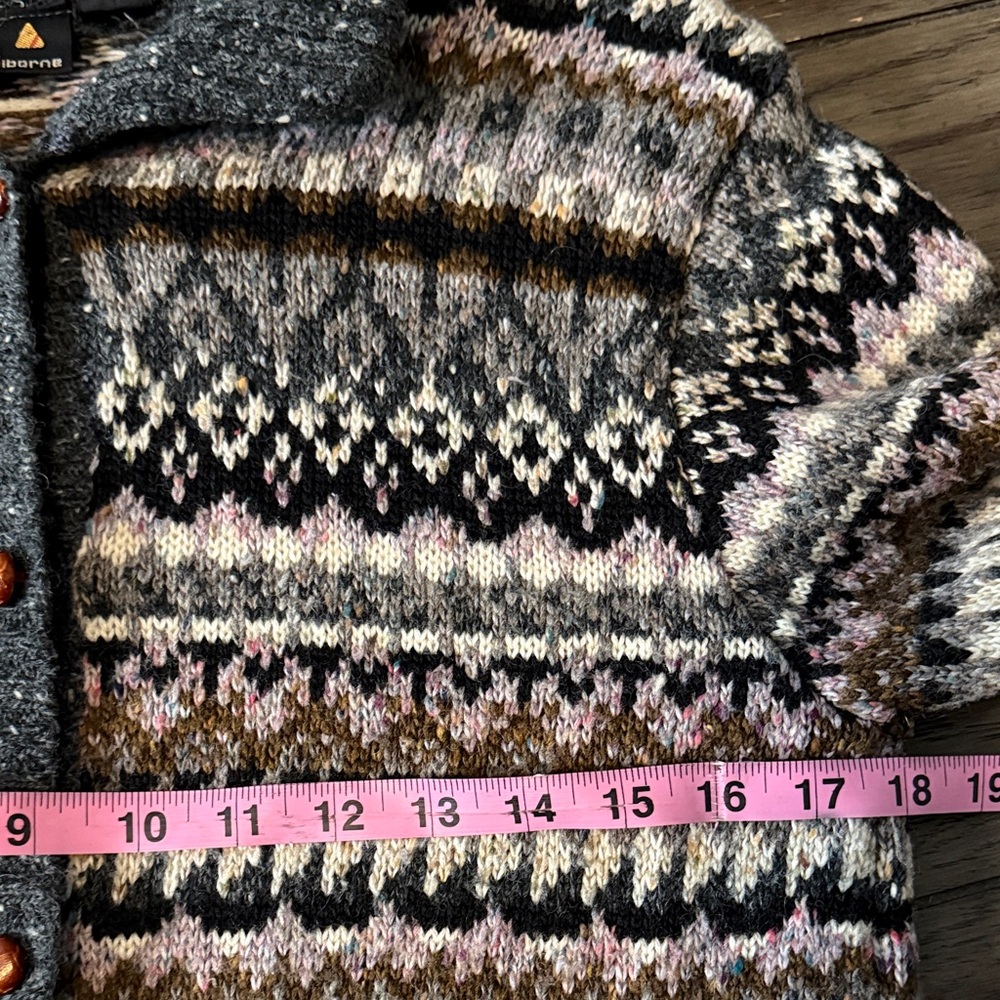 Women’s Multicolor Patterned Wool Blend Grannycor… - image 6